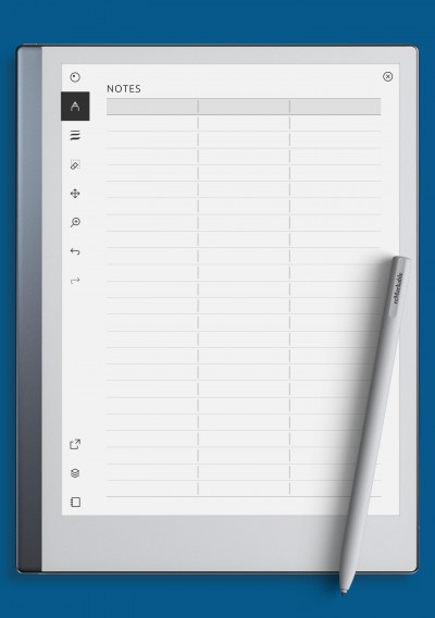 reMarkable Table 3-Column Paper Template