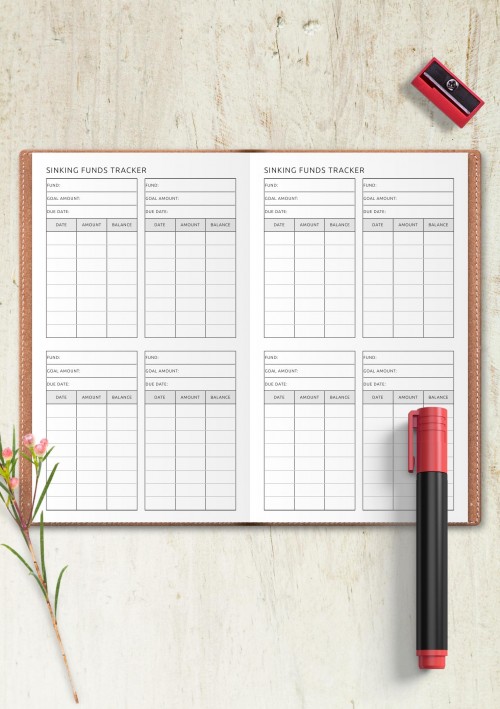 TN Blank Sinking Funds Tracker Template