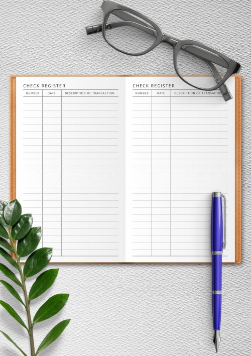 Checkbook Register Traveler's Notebook Template