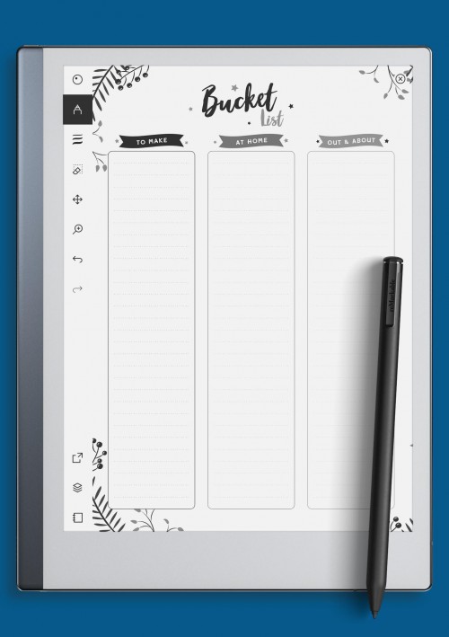 reMarkable Christmas Style - Bucket List Template