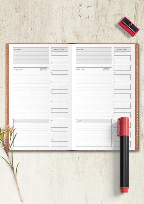 Traveler's Notebook Current Tasks Template