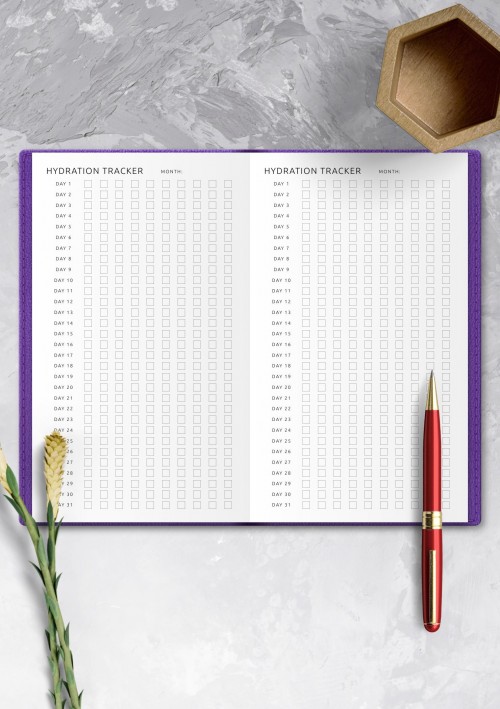 Hydration Tracker for Traveler's Notebook Template