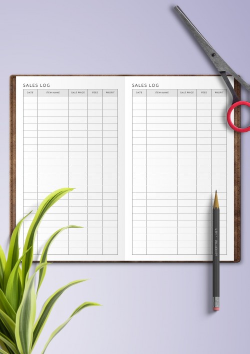 Travelers Notebook - Sales Log Template